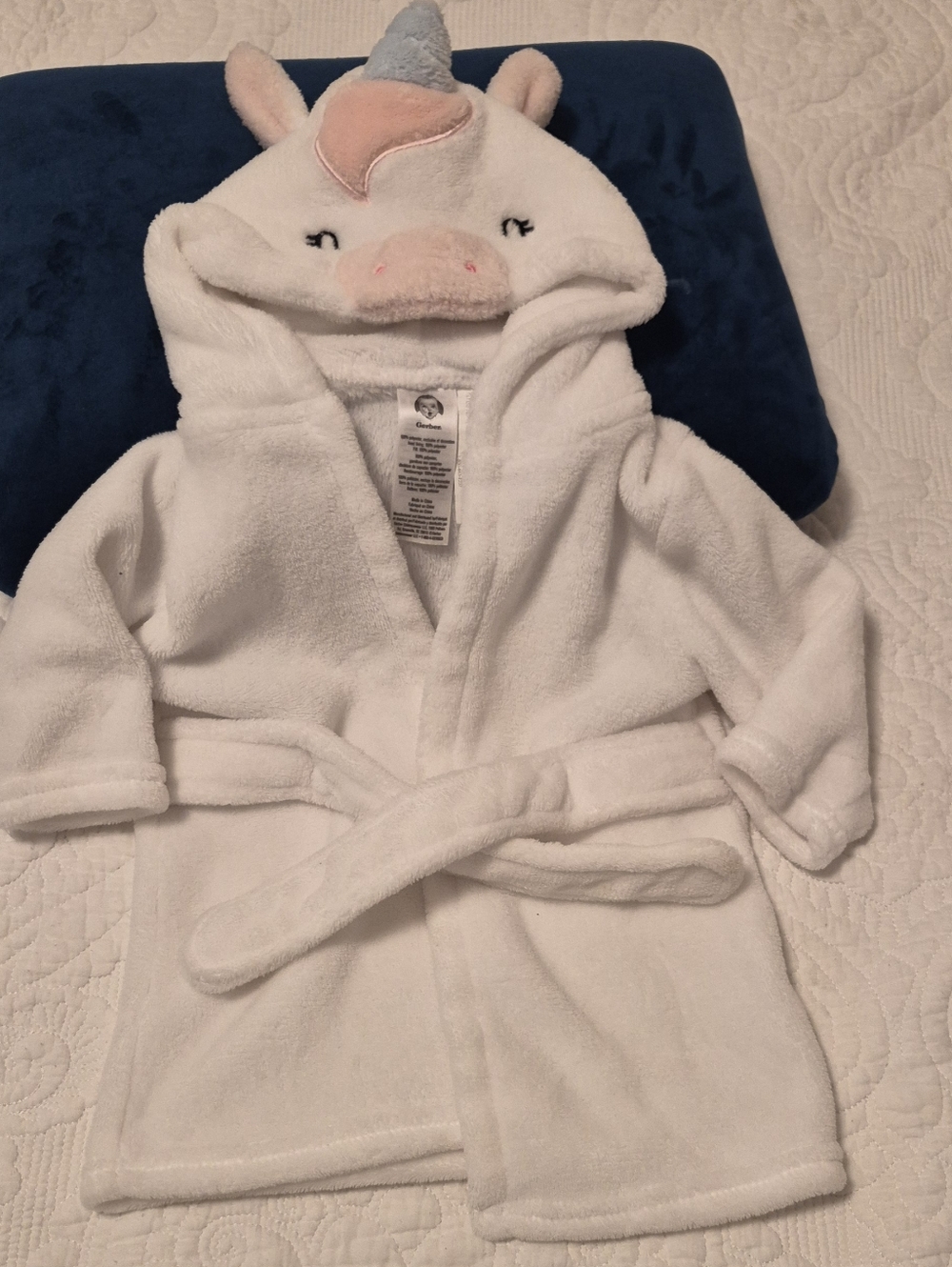 Gerber Cream Hooded Kids Robe with Animal Face